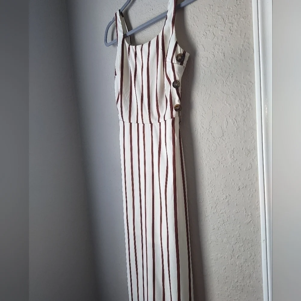 Papaya maxi dress with vertical brown lines size S - Picture 2 of 9